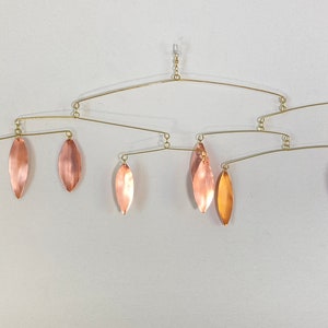 Pure Copper and Brass Leaf Mobile, 25&quot; w x10”