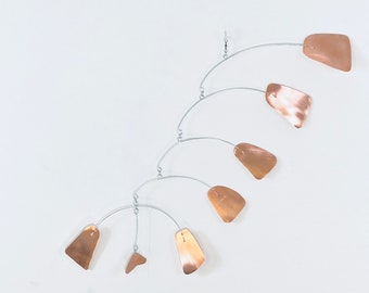 Copper Abstract Triangles Mobile, 13” wide x 19” high