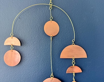 Mid Century Modern Mobile – Copper Wall Hanging Art – Calder Inspired