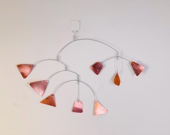 Abstract, Modern Mobile, Pure Copper, Midcentury Style, 22” w x 16” h