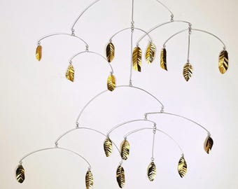 Pure Brass Weeping Willow Mobile, 33” wide x 31” high
