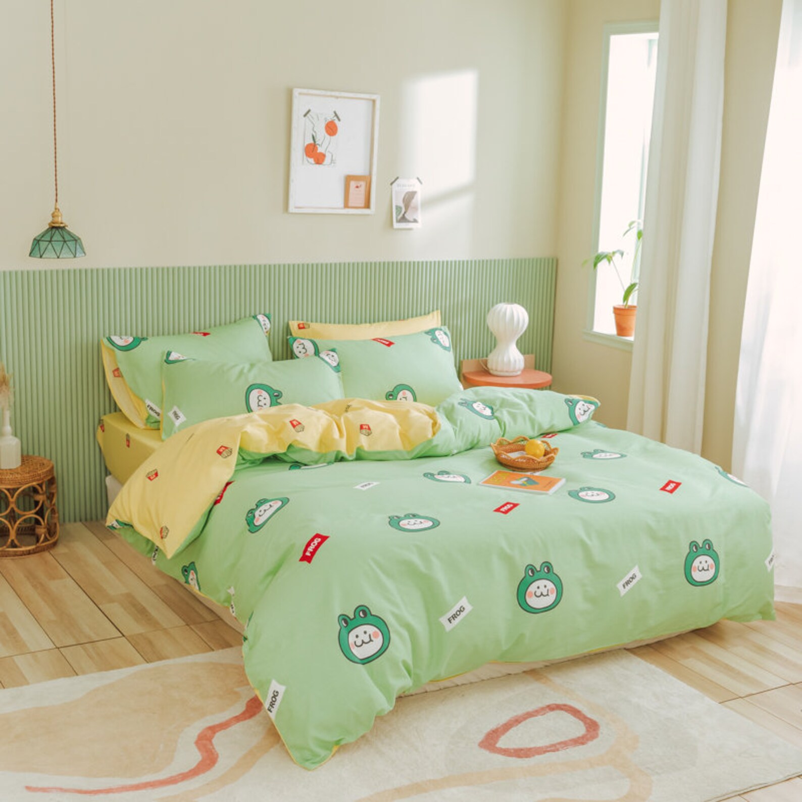 Kawaii Frog Duvet Cover Set Twin Full Queen King Duvet Cover Etsy