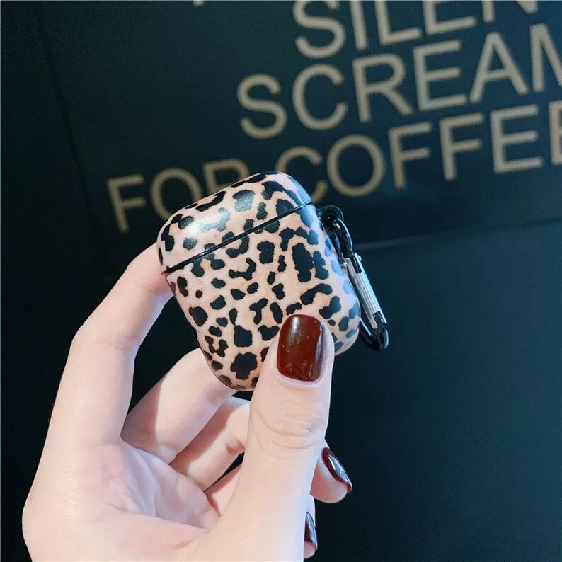 Clip Included Cheetah Print AirPod Case