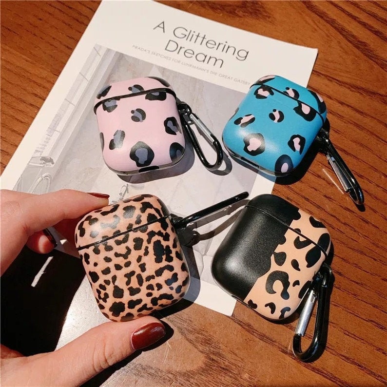Clip Included Cheetah Print AirPod Case