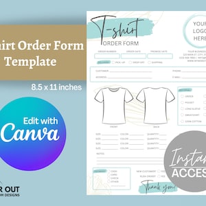 T-shirt Order Form - Canva Template