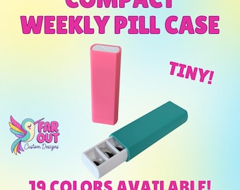 Weekly Pill Organizer | Compact 7 Day Pill Case | Travel Pill Box | Small Medication Organizer | Portable 3D Printed Pill Holder