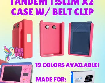 t:slim X2 Insulin Pump Case with Belt Clip – 3D Printed PLA Holster – Slim Secure Holder – 19 Colors Available – Diabetes Accessory