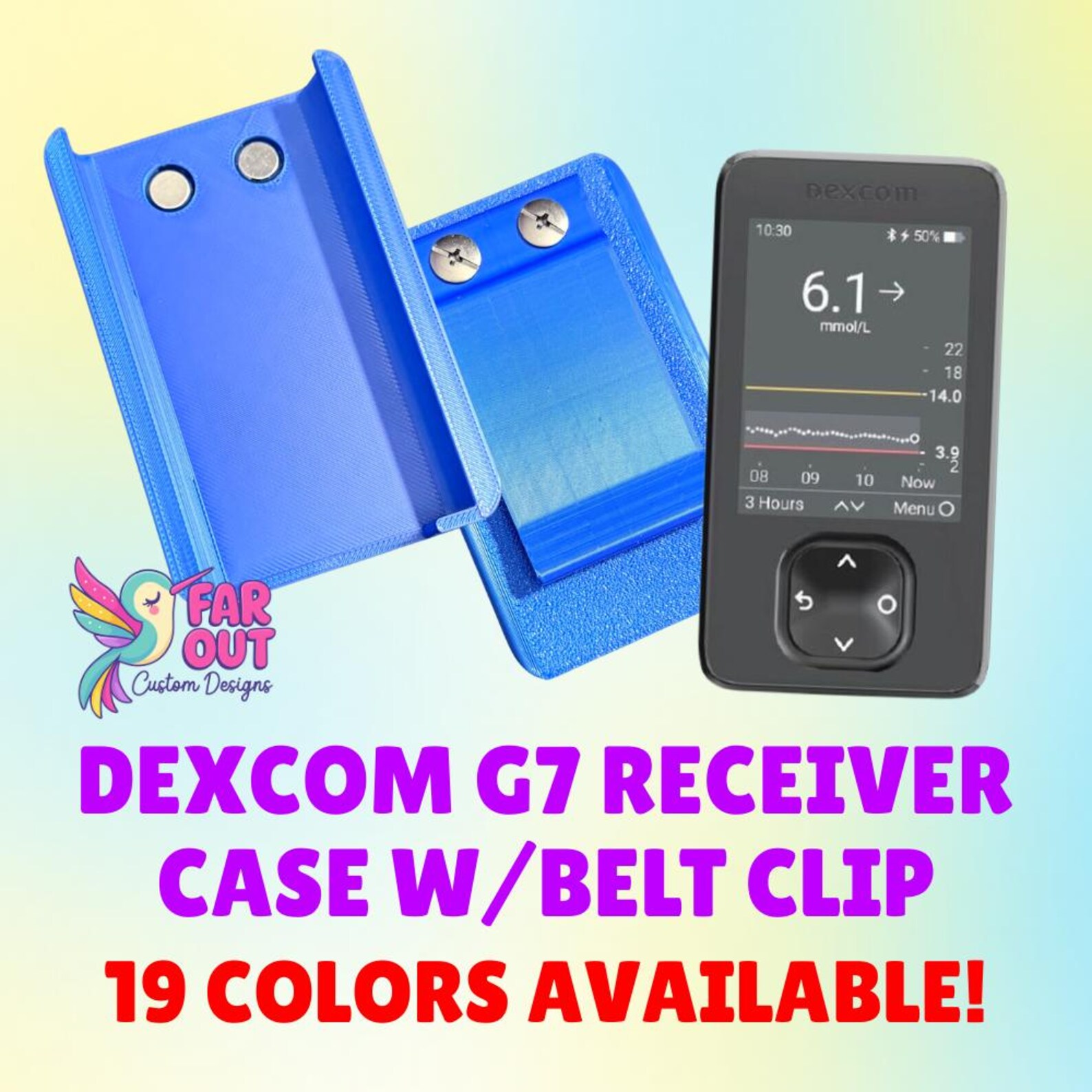 Dexcom Receiver Cases Dexcom G7 Receiver Case W/ Belt Clip | 3D Printed PLA | Clip on Holder ...