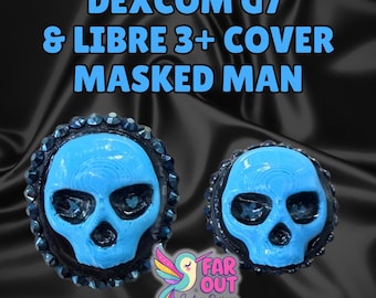 Dexcom G7 Cover | Reusable Sensor Accessory | Libre 3+ Cover | Stelo | Masked Man | CGM Accessories | Booktok