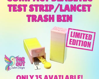 Compact Diabetic Test Strip & Lancet Disposal Bin | Portable Diabetes Trash Container | Reusable Test Strip Holder | 3D Printed Travel Case