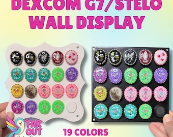 Dexcom G7 & Stelo Cover Display | Wall Mounted Cover Holder | 3D Printed Organizer Holds 20 Covers | Diabetes Accessory Storage