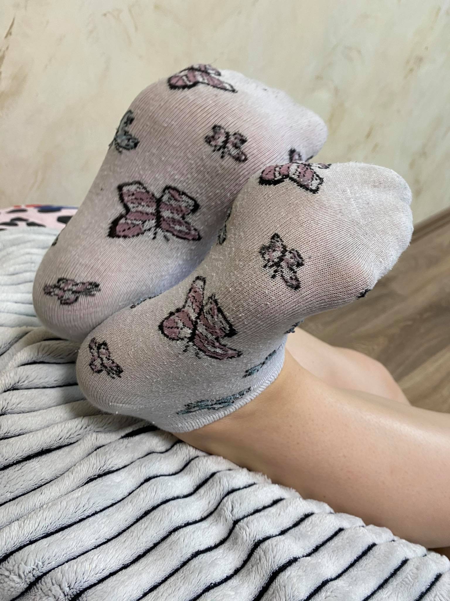 Worn women white socks used Smell DIRTY Etsy