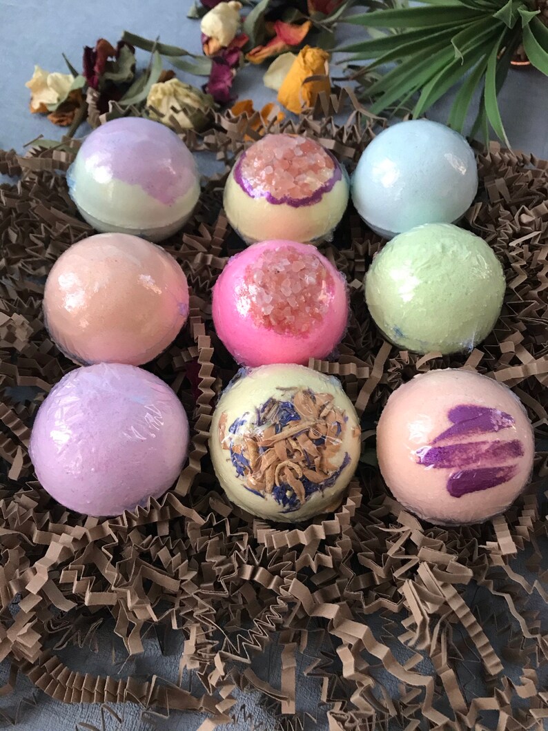 Natural Oil Bath Bombs Set of 12 .pamper Bath Bomb Gift Box. Etsy