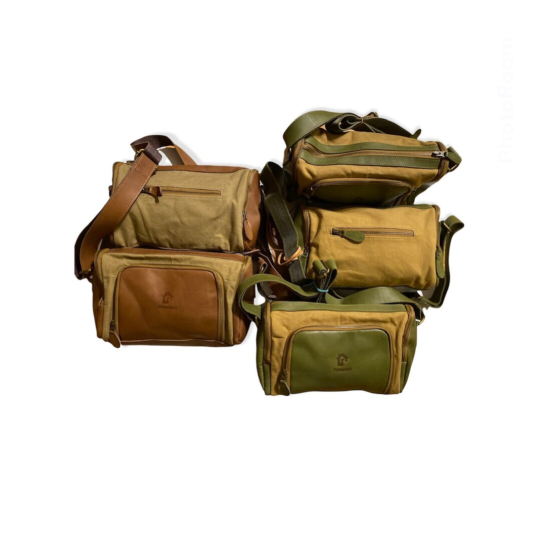 CANVAS CROSSBODY BAG, Leather Camera Bag, Army Green Military Canvas