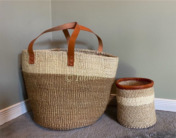 WOVEN STORAGE BASKET, Woven Sisal Basket, Organizing Beach and