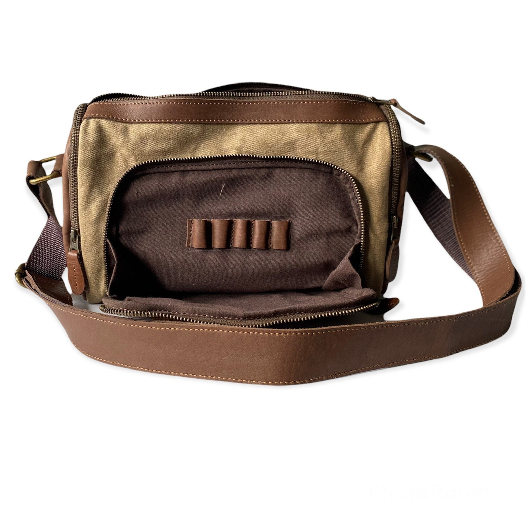 CANVAS CROSSBODY BAG, Leather Camera Bag, Army Green Military Canvas