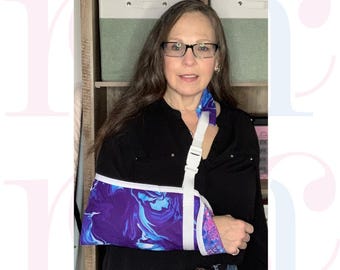 Blauw marmeren armdraagdoek voor volwassenen