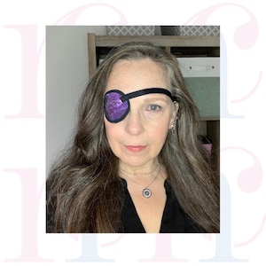 Purple Haze Beaded Eyepatch with Adjustable Strap