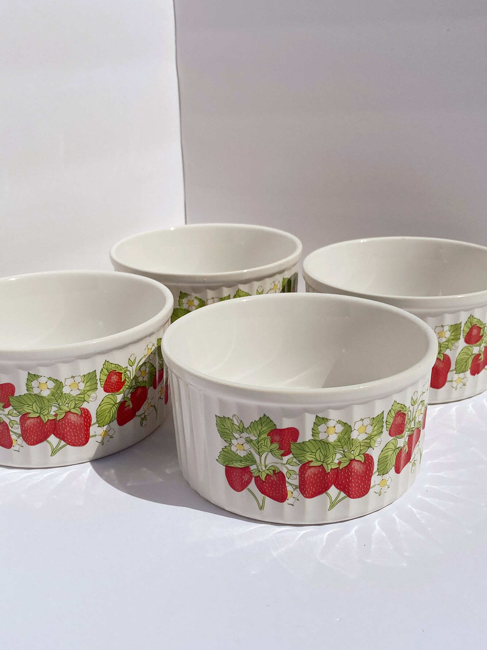 Set of 4 Vintage Action Strawberry Ramekin Adorable Ceramic Etsy