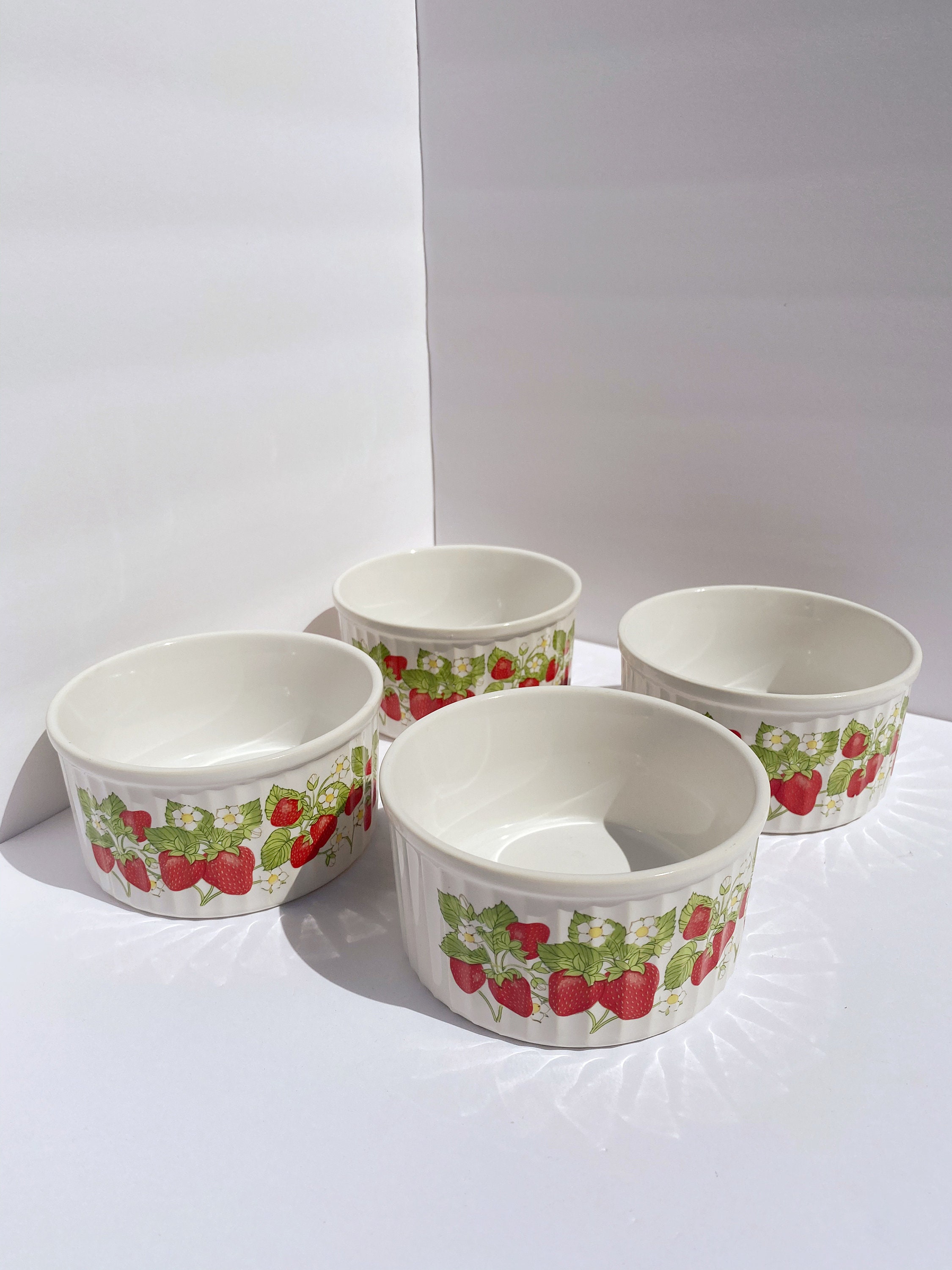 Set of 4 Vintage Action Strawberry Ramekin Adorable Ceramic Etsy