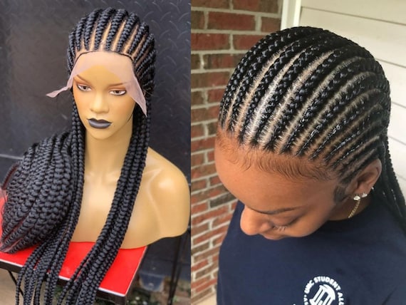 Short Male Model Cornrow Braids Wig Black Woman Full Lace Human Hair  Hairstyles Braided Wigs, Braids Wigs, Lace Wig, Box Braids Male Wig 