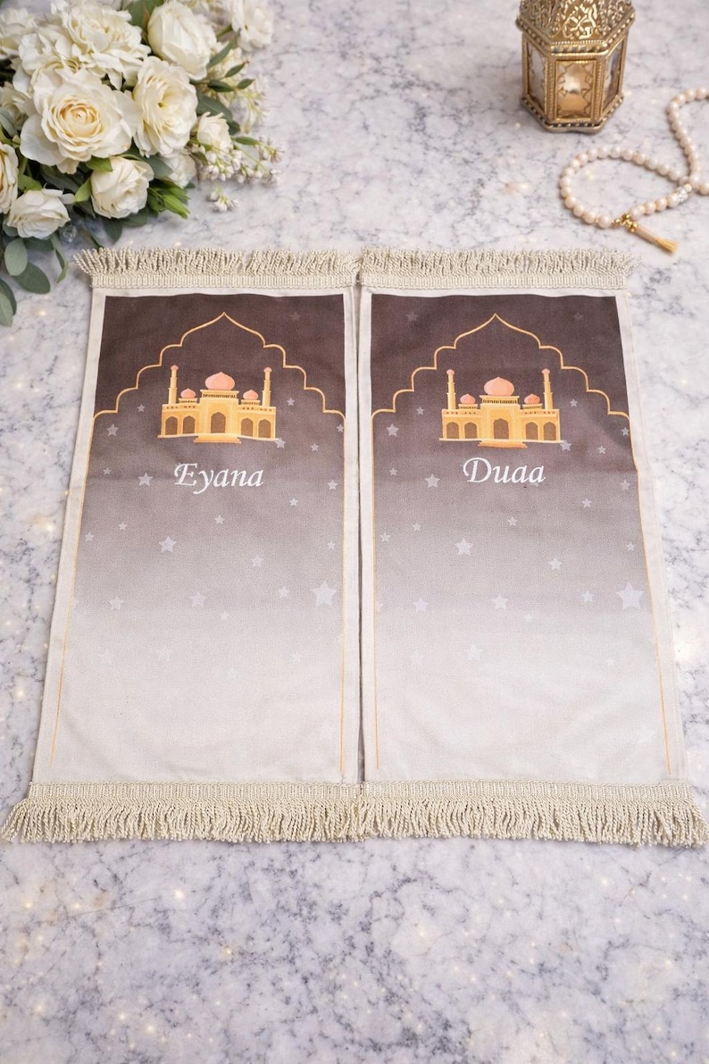 Personalised Kids Prayer Mat – Mini Muslim Sajada for Children | Ramadan Eid Gift | Islamic Prayer Rug Boys Girls | Musallah Janamaz image 11