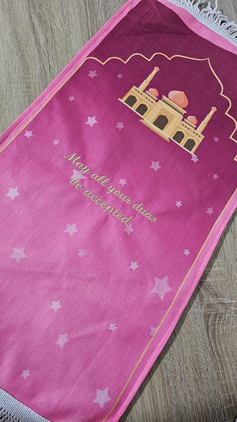 Personalised Kids Prayer Mat – Mini Muslim Sajada for Children | Ramadan Eid Gift | Islamic Prayer Rug Boys Girls | Musallah Janamaz image 8
