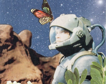 Life On Mars Collage Art Print