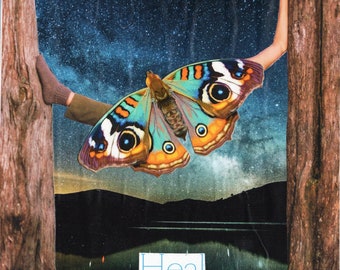 Heal Butterfly Collage Art Print