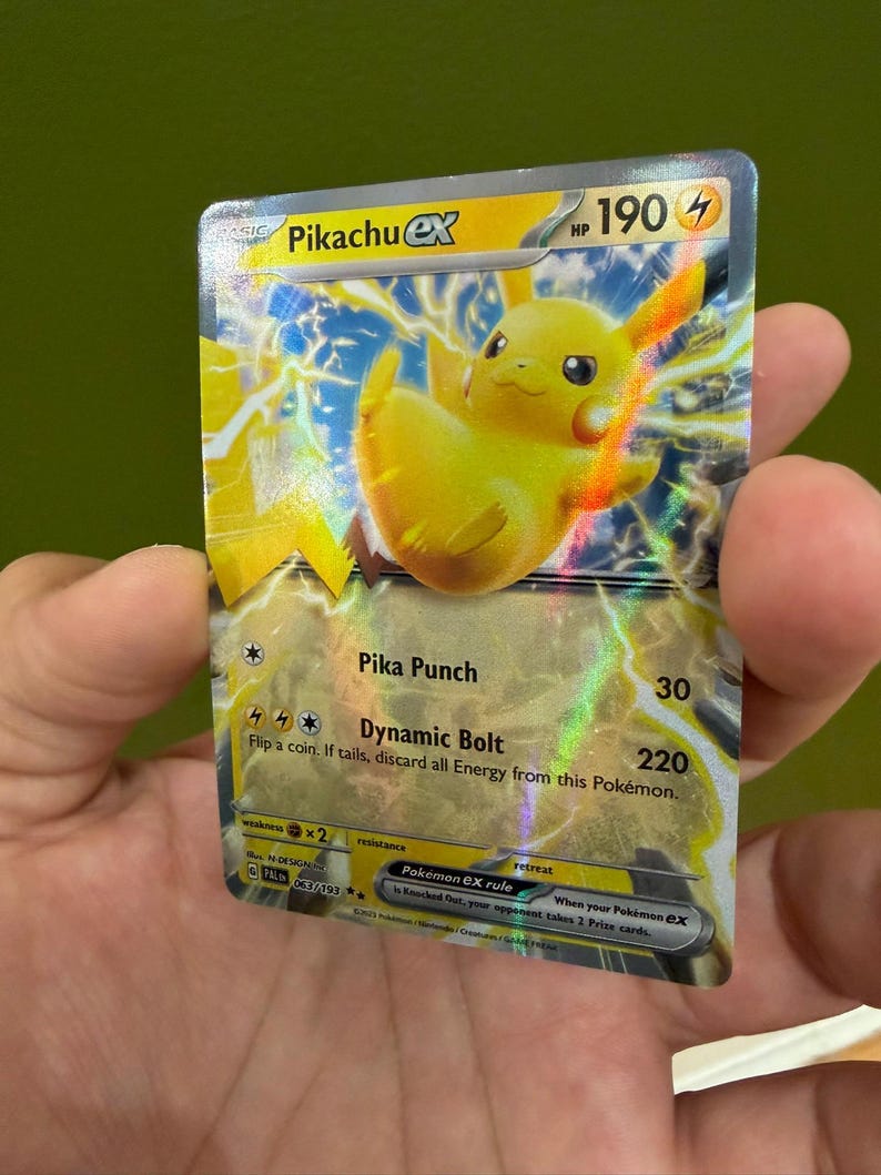 Pikachu Ex Full Art Card – Pokémon Proxy Card – Electric Type Pokémon ...