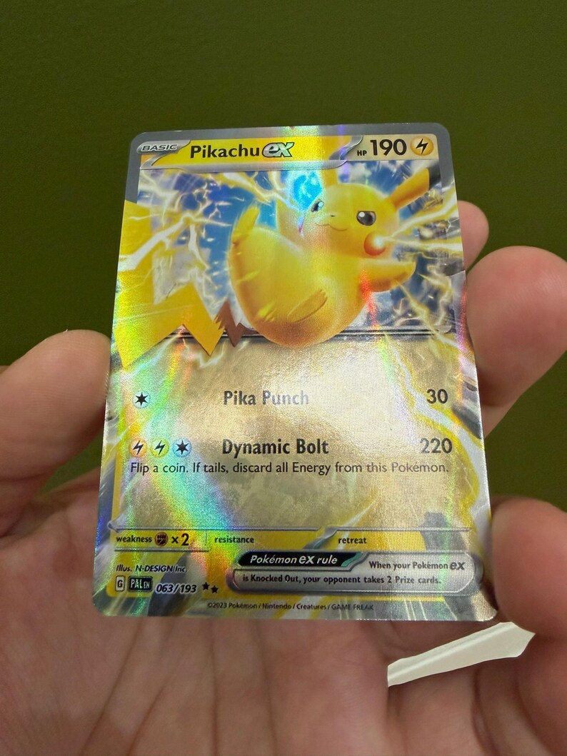 Pikachu Ex Full Art Card – Pokémon Proxy Card – Electric Type Pokémon ...