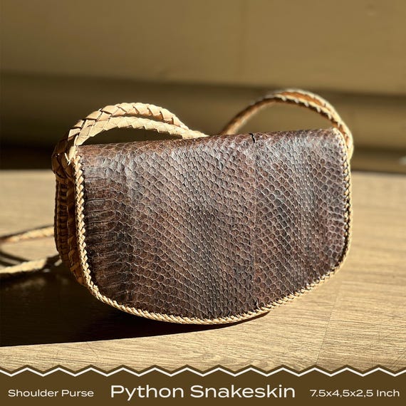 Exotic Python Shoulder Bag African Python Skin Le… - image 6