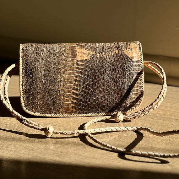 Exotic Python Shoulder Bag African Python Skin Le… - image 2