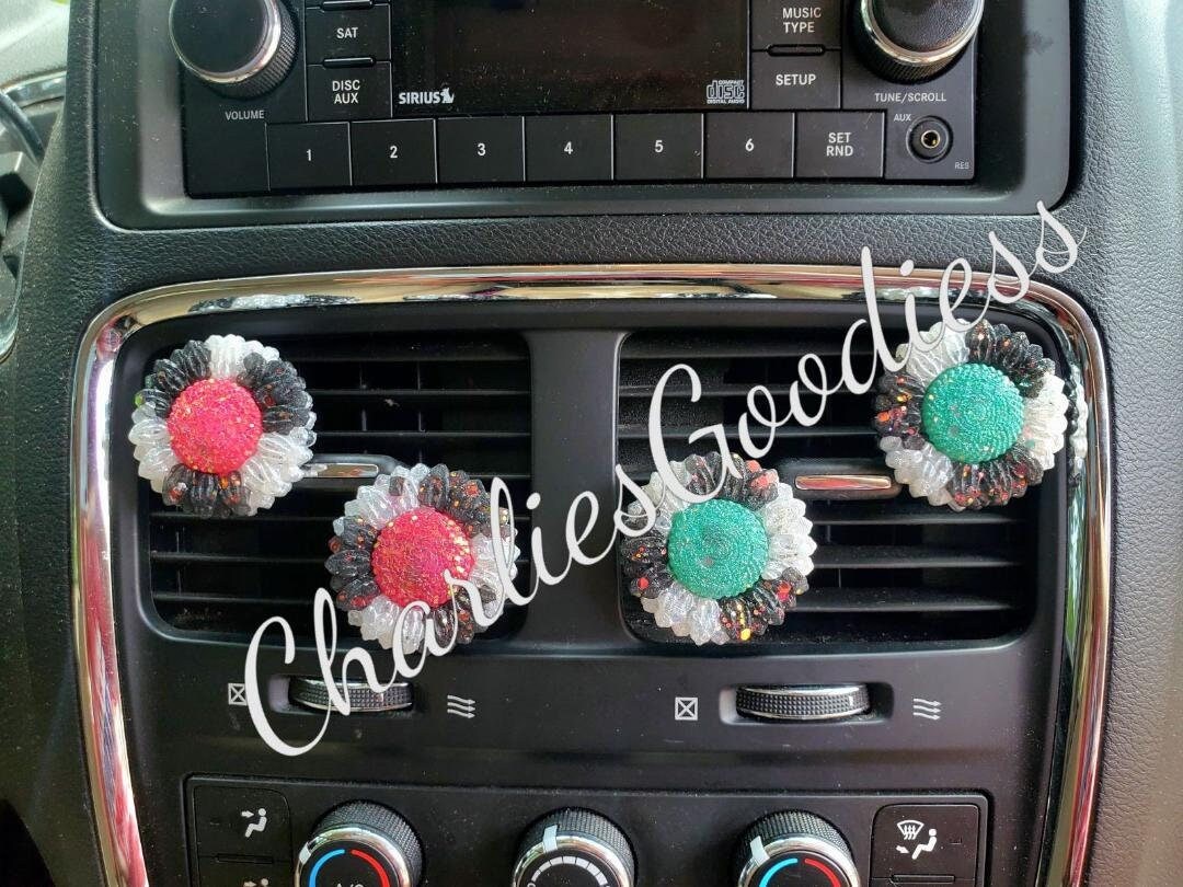 Cow Print Sunflower Vent Clip Freshies Etsy