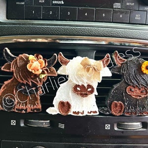 Cute Highlander Cow Vent Clip Freshies