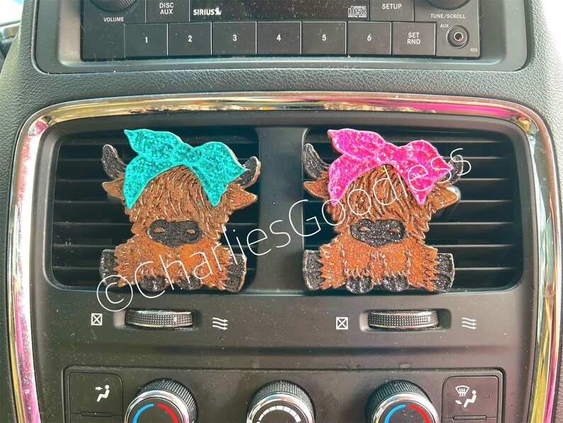 Highlander Cow Vent Clip Freshies Etsy