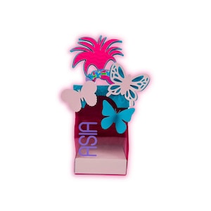 Trolls-Themed Custom Party Favor Boxes for Birthdays, Candy Containers, Kids Celebration Treats