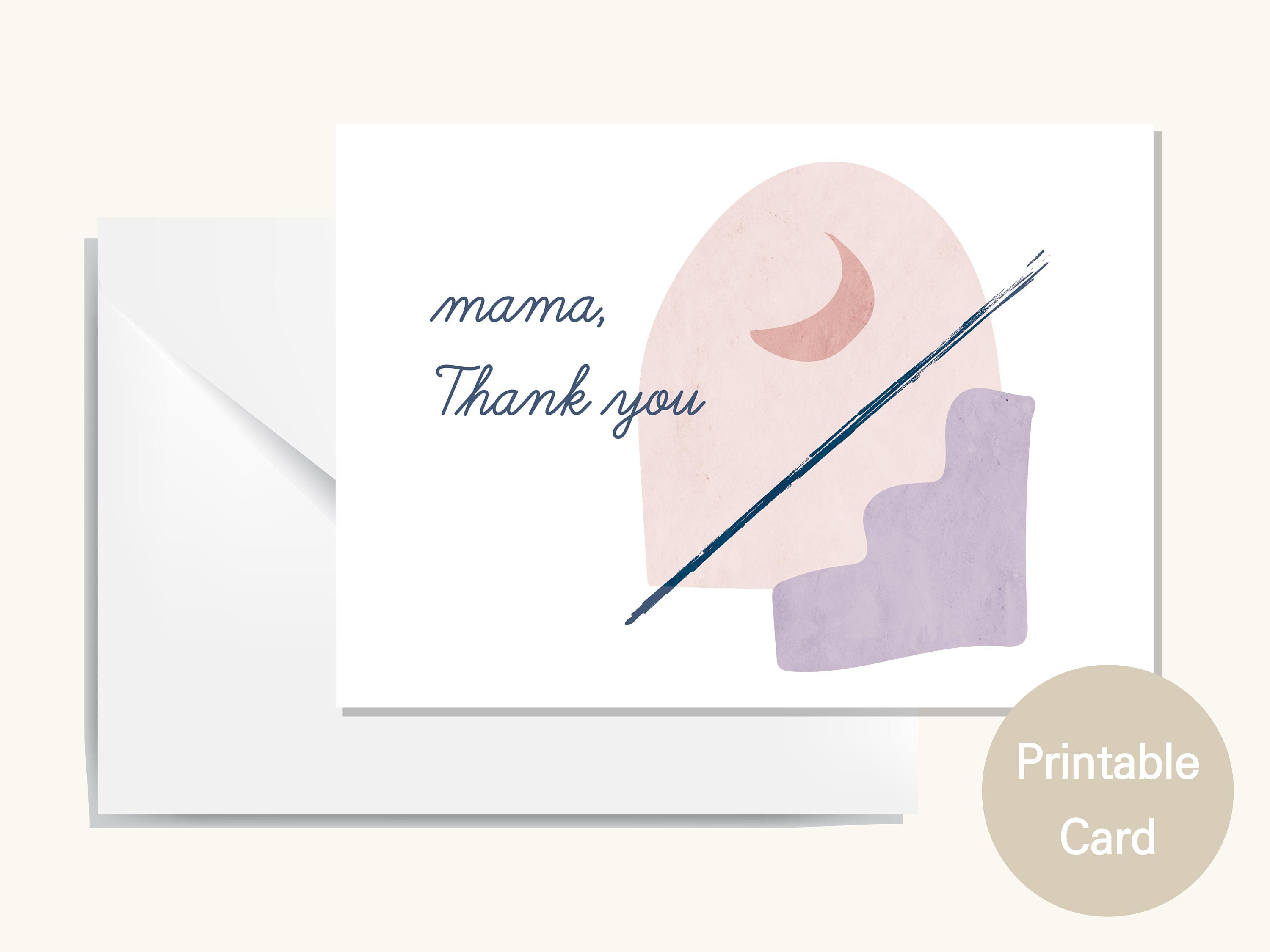 Mother's day card / Thank you mom / printable card / 5x7 / | Etsy