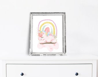 Unicorn Baby Girls Room Art Decor/ Unicorn Wall Art/Instant Download/ Unicorn Art Decor/ Unicorn Prints/ Kids Room Art Decor