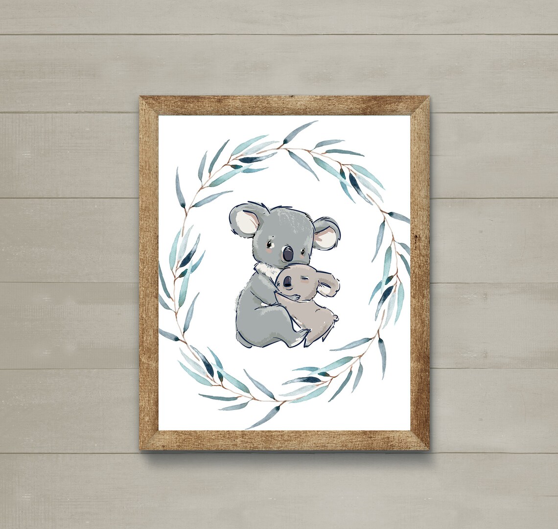 Koala Bear Nursery Wall Art Baby Nursery DecorCute Jungle Etsy