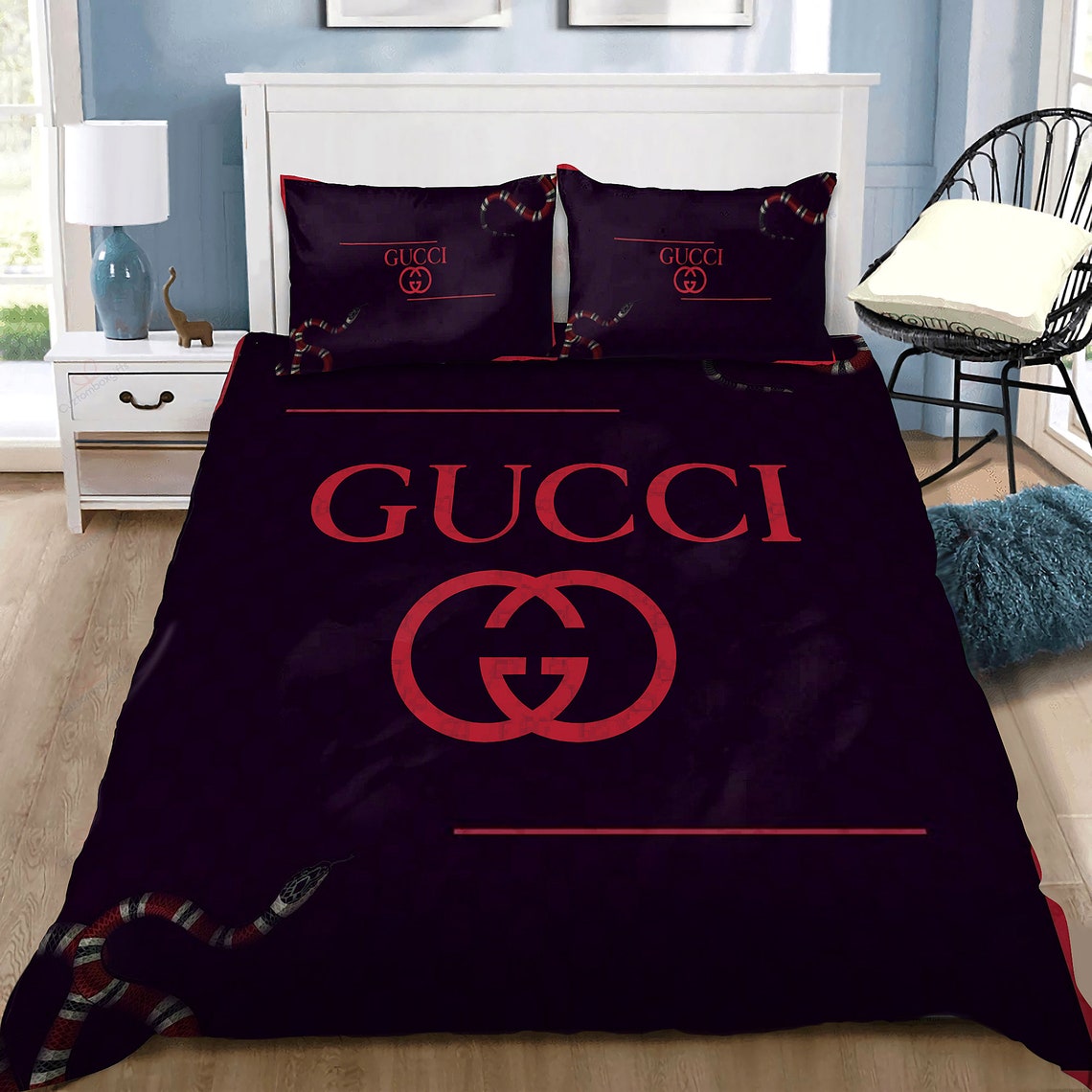 Gucci Bedding set Gucci Duvet Cover Luxury Brand Bedding Etsy