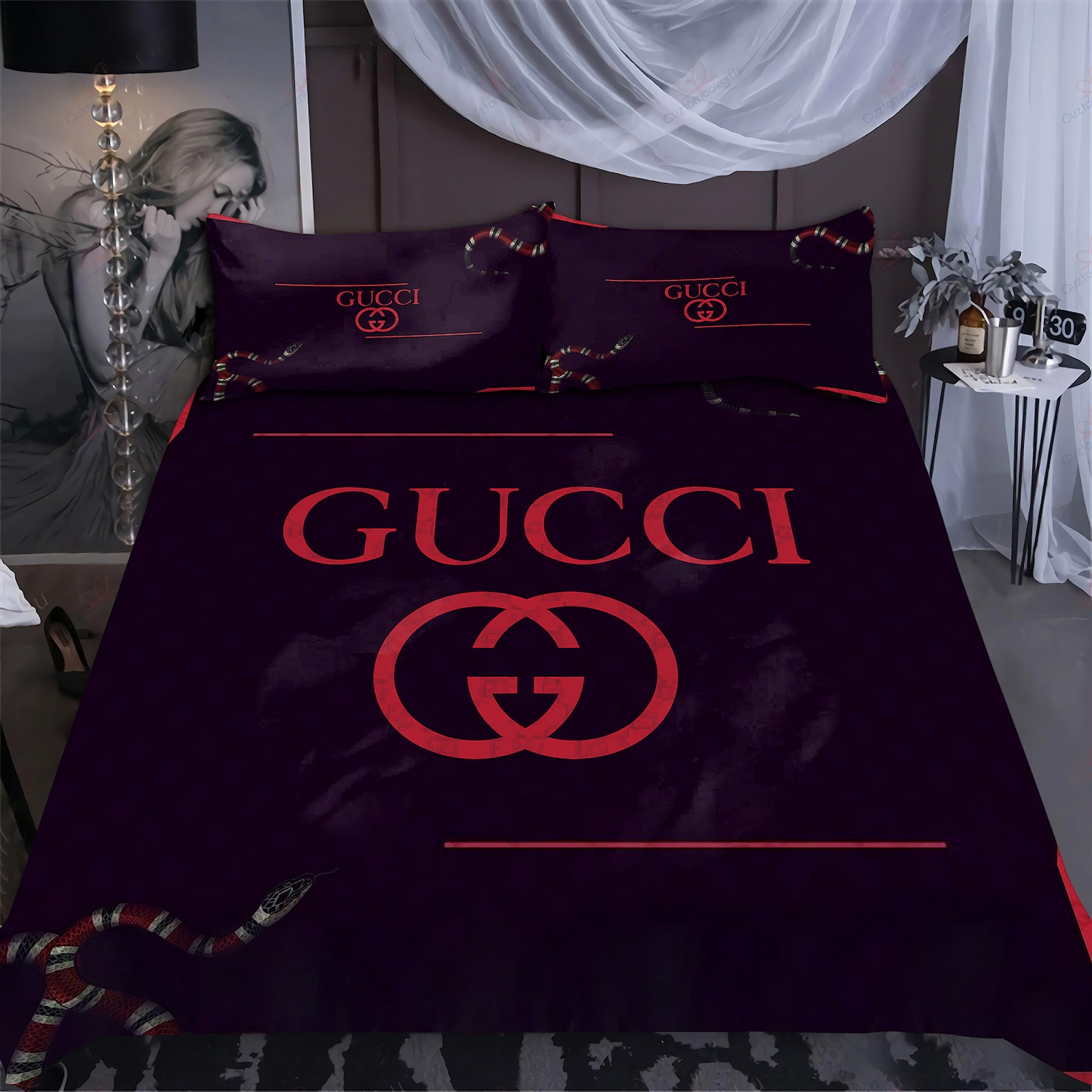 Gucci Bedding set Gucci Duvet Cover Luxury Brand Bedding Etsy