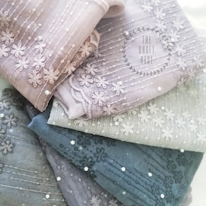 Embroidered lace and pearls hijab, lace hijab, fancy viscose hijab, hijab with pearls and lace, shawl, head wrap, fancy eid hijab, bridal