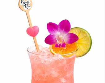 Agitadores de bebidas personalizados para despedida de soltera de 6 pulgadas - Tapa redonda - Impresión a color