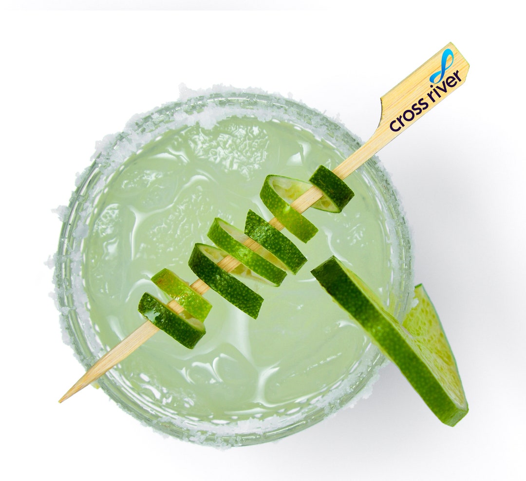 Custom Branded Cocktail Garnish Picks Color Printed Skewers for Drinks