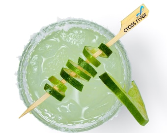 Brochetas de cóctel personalizadas con marca: Palillos de comida impresos a color