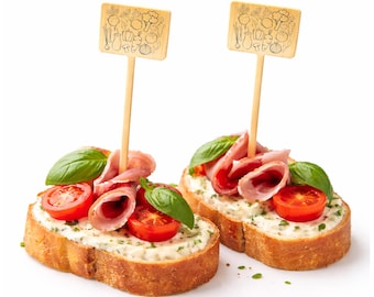 Palillos de bambú de 6 pulgadas para aperitivos y snacks: diseño personalizado
