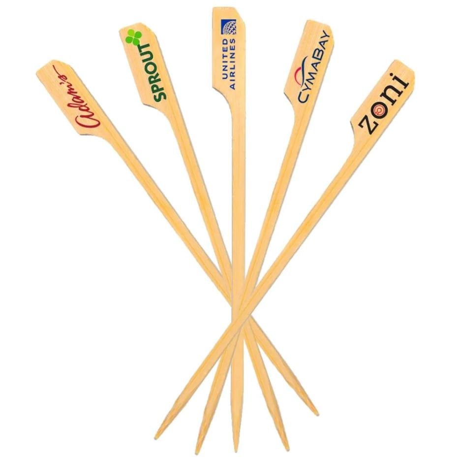 Custom Branded Cocktail Garnish Picks Color Printed Skewers for Drinks