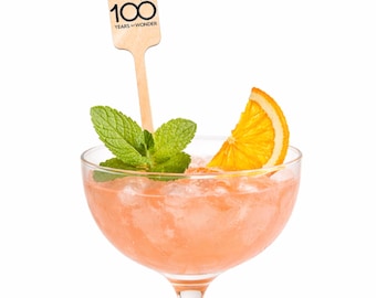 Agitadores de bebidas personalizados para celebrar aniversarios de 6,25 pulgadas - Tapa rectangular