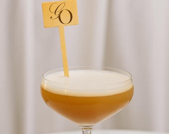 Agitadores de cóctel personalizados de 6 pulgadas para barra de casa - Rectángulo horizontal de bambú - Impresión a color